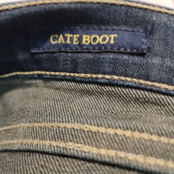 LUCKY BRAND Size 6 CATE BOOT Dark Blue Distressed Denim Boot Cut Jeans - Picture 9 of 13